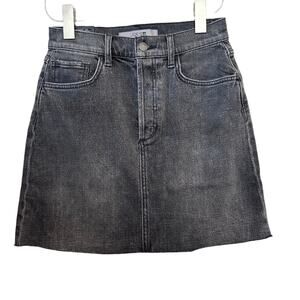 NWT Joe's Jeans Denim Skirt Anastasia Button Fly Grey Charcoal Mini 25